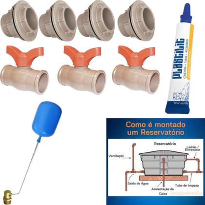 Imagem de Kit Peças De Conexão Para Instalação De Caixa D' Água Top