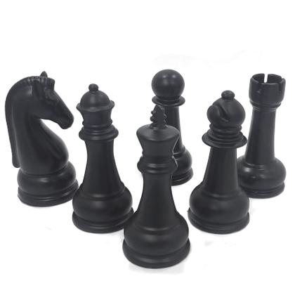 Imagem de Kit Peças de Xadrez Decorativo Em Porcelana Jogo Cerâmica Decoração Rei Rainha Cavalo Bispo Torre Peão Estatueta