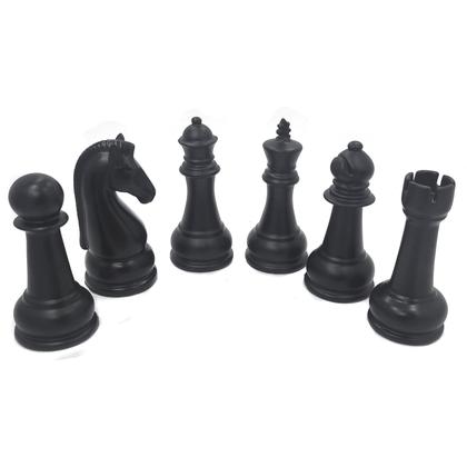 Imagem de Kit Peças de Xadrez Decorativo Em Porcelana Jogo Cerâmica Decoração Rei Rainha Cavalo Bispo Torre Peão Estatueta