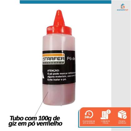 Imagem de Kit Pedreiro Giz, Linha E Mini Nível Starfer 30m