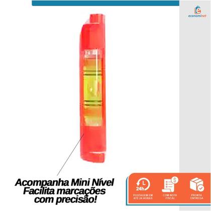 Imagem de Kit Pedreiro Giz, Linha E Mini Nível Starfer 30m