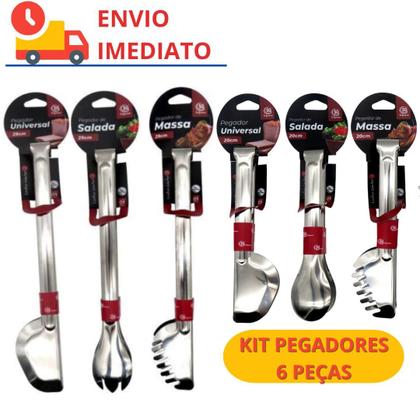 Imagem de Kit Pegador Massa Salada Universal Buffet Self Service 6 uni