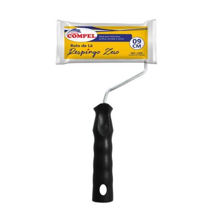 Imagem de Kit Pegue e Pinte Direto Ferrugem Brasilux 900ml + Aguarrás 450ml Anjo + Rolo Respingo Zero 09cm Compel