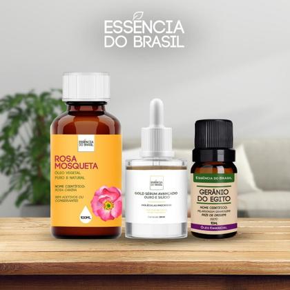 Imagem de Kit Pele Ouro: Sérum com Ouro + Óleo Rosa Mosqueta + Gerânio