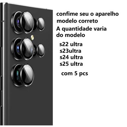 Imagem de Kit Película Lente Câmera Lisa Ou Pedrinhas Brilho Compatível Com Samsung Galaxy S22 S23 S24 S25 Fe Plus Ultra