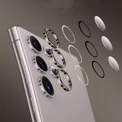 Imagem de Kit Película Lente Câmera Lisa Ou Pedrinhas Brilho Compatível Com Samsung Galaxy S22 S23 S24 S25 Fe Plus Ultra