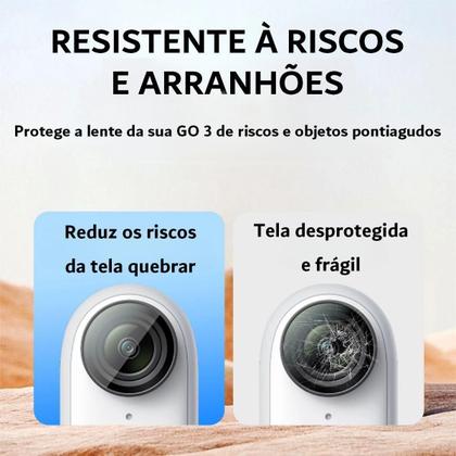 Imagem de Kit Películas Vidro Action Pod E Insta360 Go 3 - Telesin