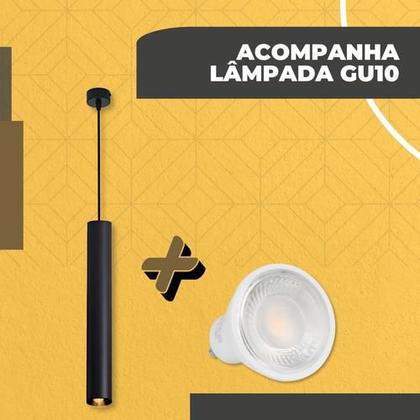 Imagem de Kit Pendente Tubo Cilíndrico 30cm Completo + Lâmpada Gu10