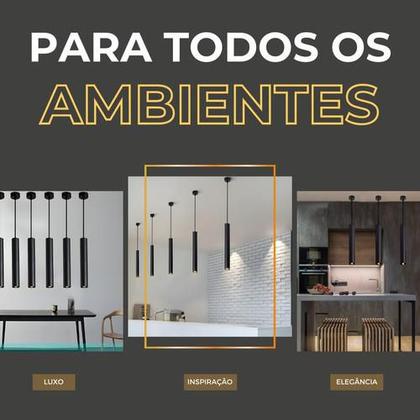 Imagem de Kit Pendente Tubo Cilíndrico 30cm Completo + Lâmpada Gu10
