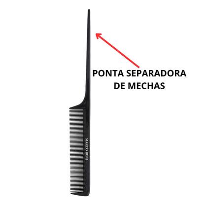 Imagem de Kit pente fino separador + pente dentes largos uso diario marco boni 2238