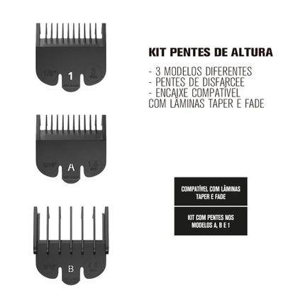Imagem de Kit Pentes de Altura 3 Peças Ref 3169  Vertix