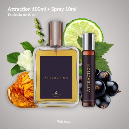 Imagem de Kit Perfume Attraction 100ml Masculino + Spray Portátil 10ml