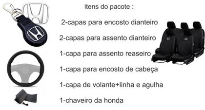 Imagem de Kit Personalidade Couro Bancos Honda HR-V 2015-2024 + Volante + Chaveiro