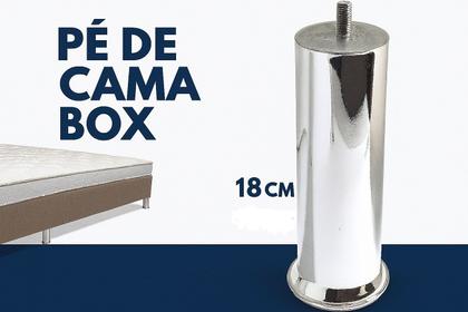 Imagem de Kit Pes Para Cama Box Com 18cm de Altura na Cor Metalizada Com 4 Unidades
