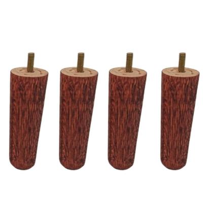 Imagem de Kit Pes Para Cama Box Madeira Eucalipto Com 12 cm de Altura Com Protetor de Piso com 7 Unidades