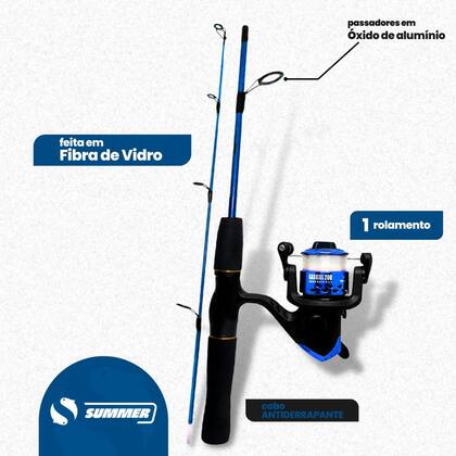Imagem de Kit Pesca 3 Varas 1,20m 10kg com maleta e 85 Acessórios