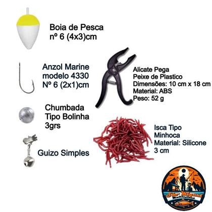 Imagem de Kit Pesca Completo com Vara Molinete Maleta com Acessórios e Alicate Pega Peixe