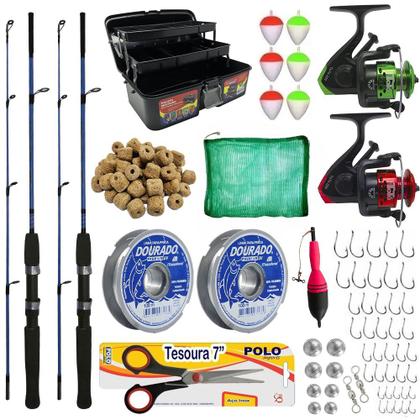 Imagem de Kit Pesca Completo Maleta Vara 1,50m 10kg Pronta Para Pescar