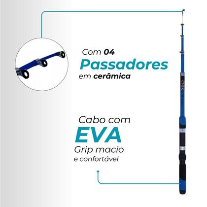 Imagem de Kit Pescaria Completo 4 Varas Com Molinete + Acessórios