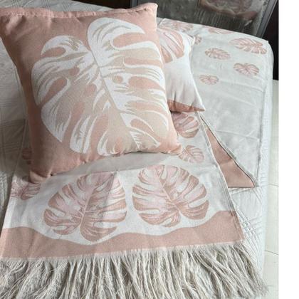 Imagem de Kit Peseira com Almofadas Cheias Dupla Face Rústico 100% Algodão 5 peças