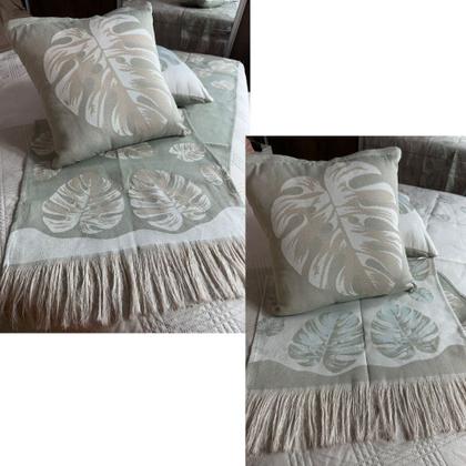 Imagem de Kit Peseira com Almofadas Cheias Dupla Face Rústico 100% Algodão 5 peças