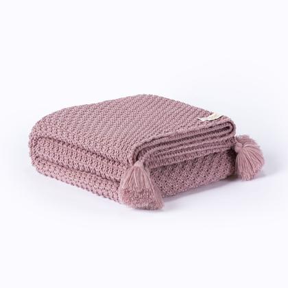 Imagem de Kit Peseira Manta Pompom Trico Sofá Cama Casal 180x60cm + 2 Capas de Almofada Istambul