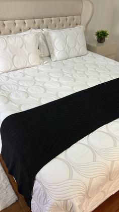 Imagem de Kit Peseira Manta Tricot Sala Cama Queen Sofá 230x60cm Veneza + 2 capas