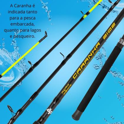 Imagem de Kit Pesqueiro Molinete Esquerda Direita +Vara 2 Partes Fibra