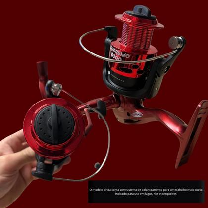 Imagem de Kit Pesqueiro Molinete Esquerda Direita +Vara 2 Partes Fibra