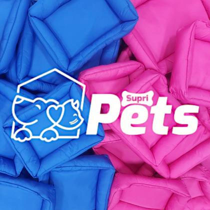 Imagem de Kit Pet Grande Cama Europa Potes Água Ração Coleira Bolinha