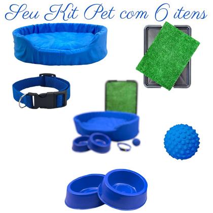 Imagem de Kit Pet Médio Cama Europa com Sanitário Grama e Acessórios