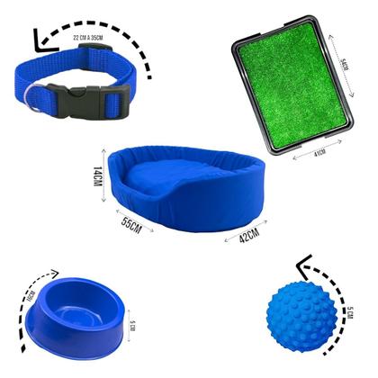 Imagem de Kit Pet Médio Cama Europa com Sanitário Grama e Acessórios