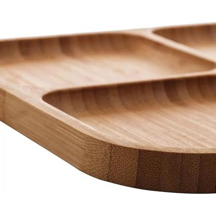 Imagem de Kit Petisqueira 4 Divisórias + Jogo 4 Utensílios P/ Queijo