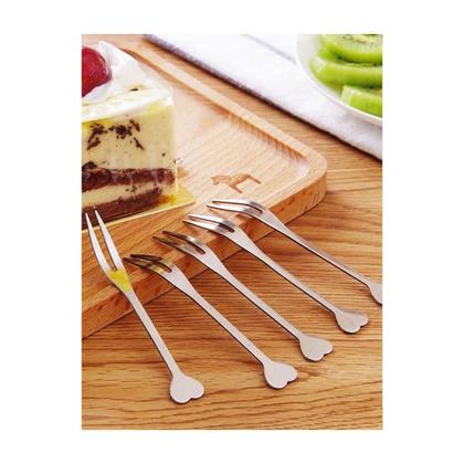 Imagem de Kit petisqueira bambu c/ 6 garfinhos coração 37cm bandeja