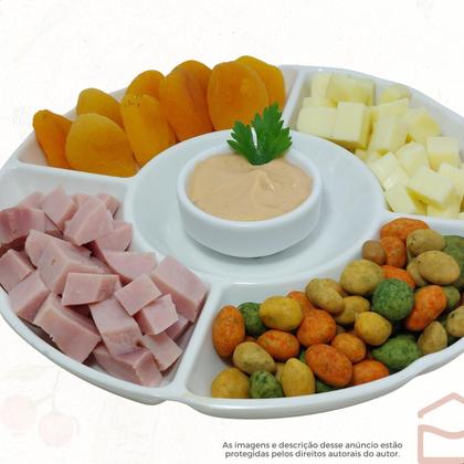 Imagem de Kit Petisqueira Tabua De Frios Com Molheira E 6 Garfinhos Para Petisco