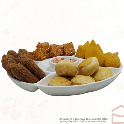 Imagem de Kit Petisqueira Tabua De Frios Com Molheira E 6 Garfinhos Para Petisco