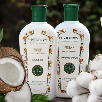 Imagem de Kit Phytoervas Hidratação Intensa Coco E Algodão: Shampoo e Condicionador 250ml