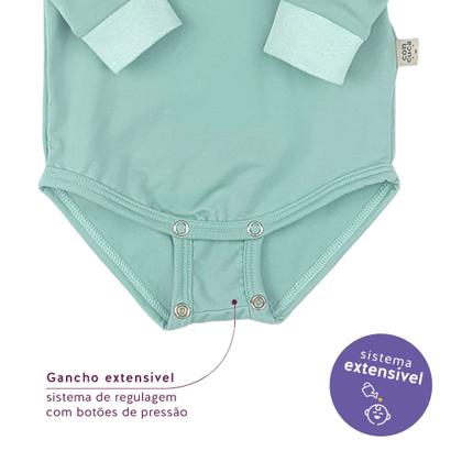 Imagem de Kit Pijama Térmico Body e Calça Bebê Menta Concuca