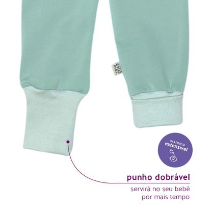 Imagem de Kit Pijama Térmico Body e Calça Bebê Menta Concuca