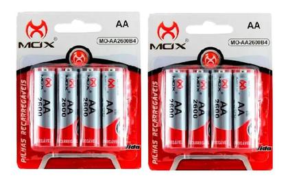 Imagem de Kit Pilha AA Recarregavel 8 Unidades 2600 Mah 1.2V