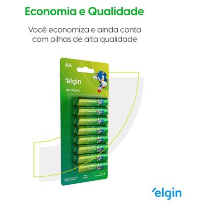Imagem de Kit Pilhas Alcalinas Elgin 8aa + 8aaa - 16 Unidades