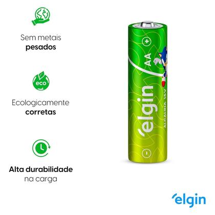 Imagem de Kit Pilhas Alcalinas Elgin 8aa + 8aaa - 16 Unidades