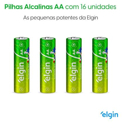 Imagem de Kit Pilhas Alcalinas Elgin 8aa + 8aaa - 16 Unidades