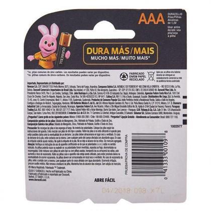 Imagem de Kit Pilhas Duracell Alcalina Aaa Com 4 Unidades