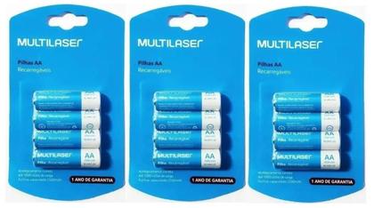 Imagem de Kit Pilhas Recarregáveis Aa 2500 Mah Com 12 Unidades Xbox Camera Flash