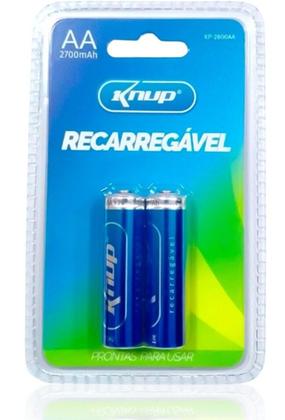 Imagem de Kit pilhas recarregáveis AA com carregador