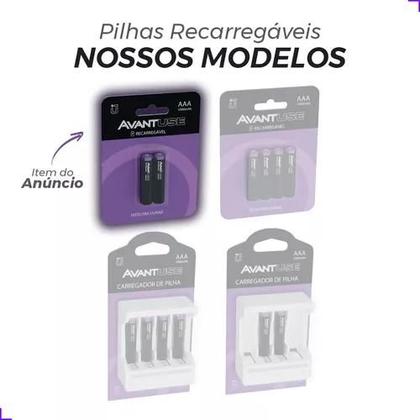 Imagem de Kit Pilhas Recarregáveis Aaa Com 02 Unidades 1000mah - Avant