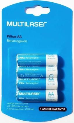 Imagem de Kit Pilhas Recarregaveis Multilaser Com 4 AA + 4 AAA Xbox Controle Microfone