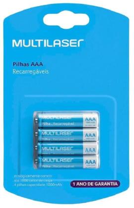 Imagem de Kit Pilhas Recarregaveis Multilaser Com 4 AA + 4 AAA Xbox Controle Microfone