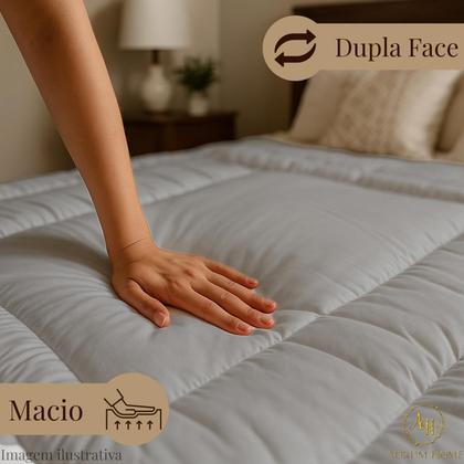 Imagem de Kit Pillow Top Dupla Face e Jogo de Lençol 2 e 3 Peças Ponto Palito Cama Completa Solteiro Casal Queen e King Size